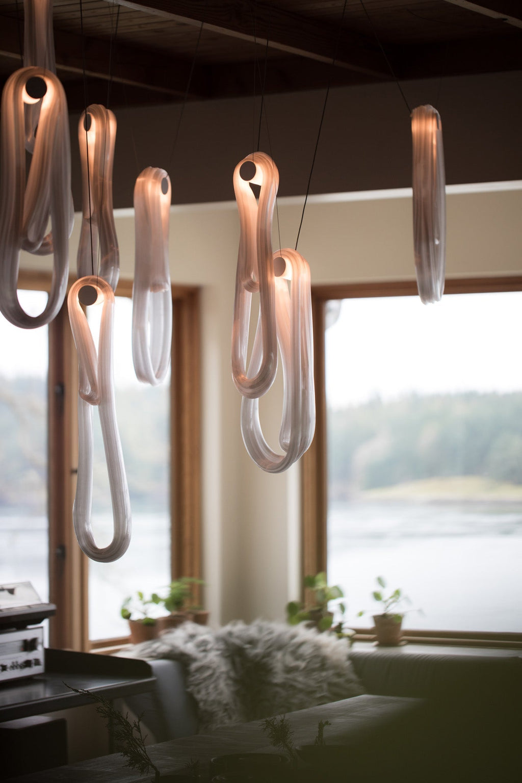 Pearlescent Filament Chandelier