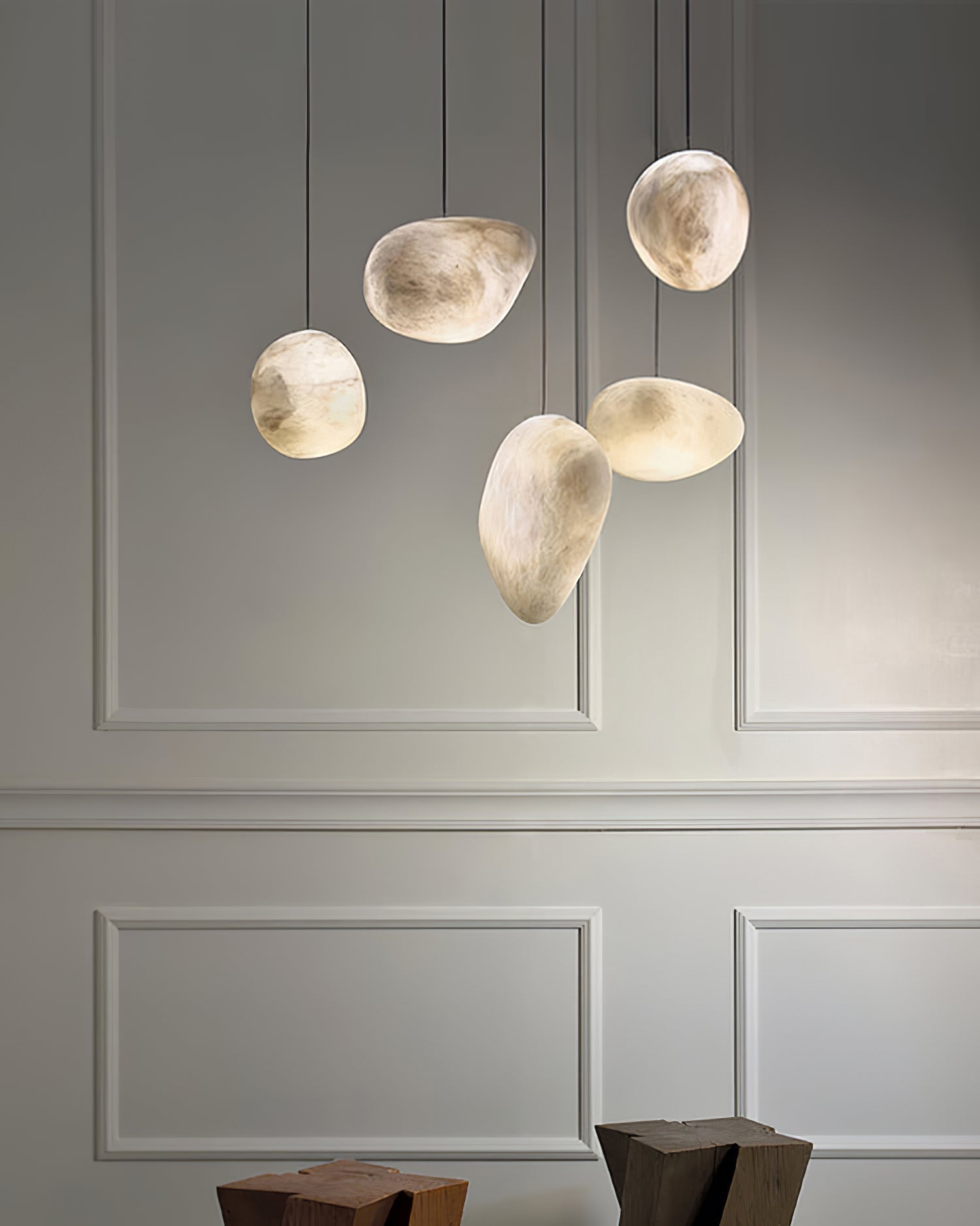 Lampă suspendată Pebbles Alabastr
