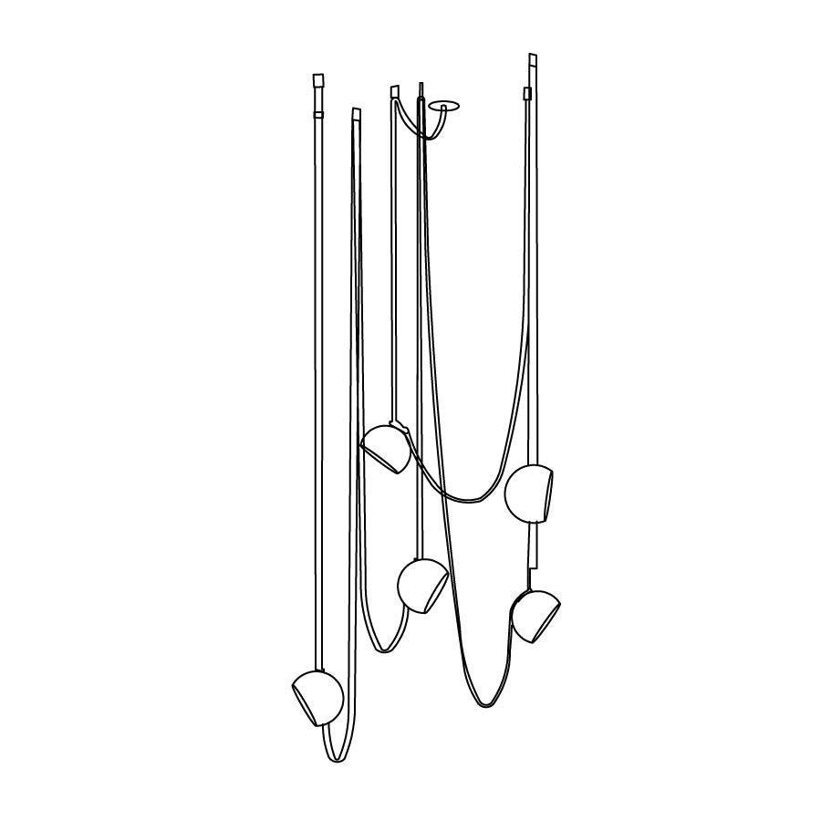 Lampă suspendată din pânză combinată cu curele