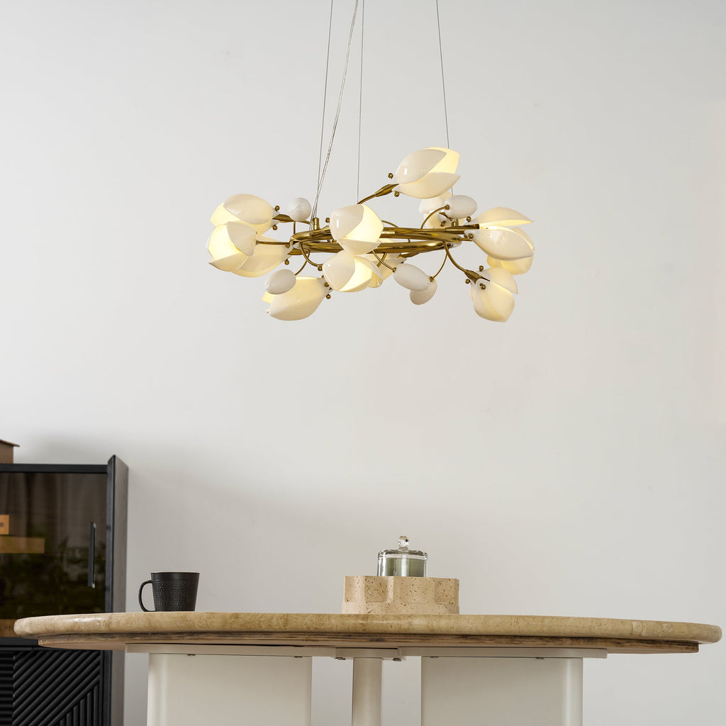 Porcelain Magnolia Chandelier
