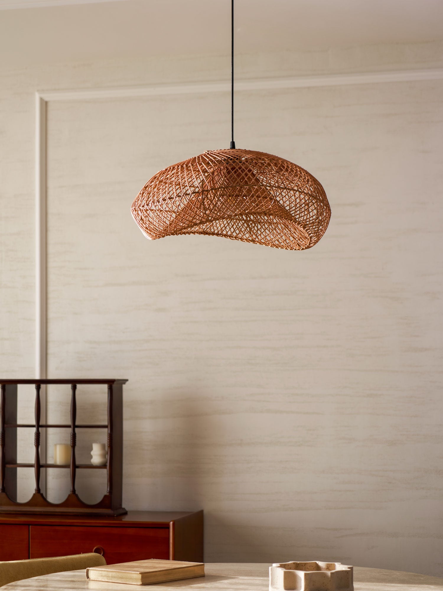 Rattan Wave Pendant Light