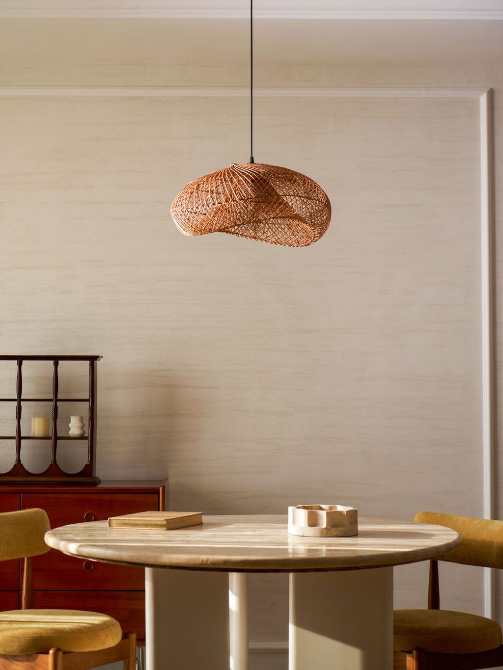 Rattan Wave Pendant Light