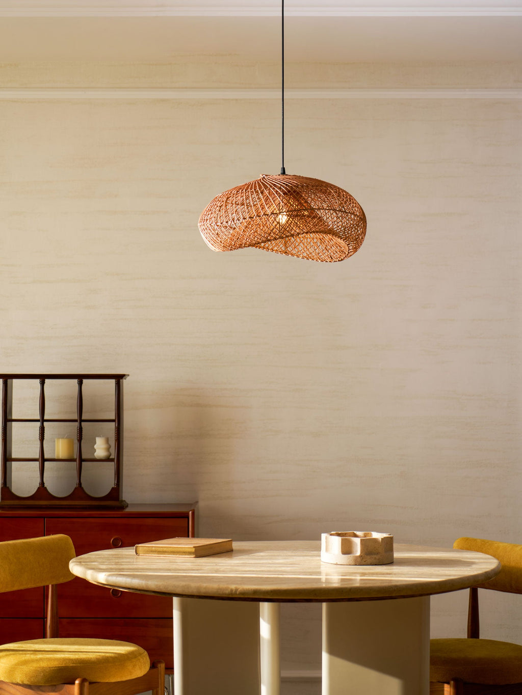 Rattan Wave Pendant Light