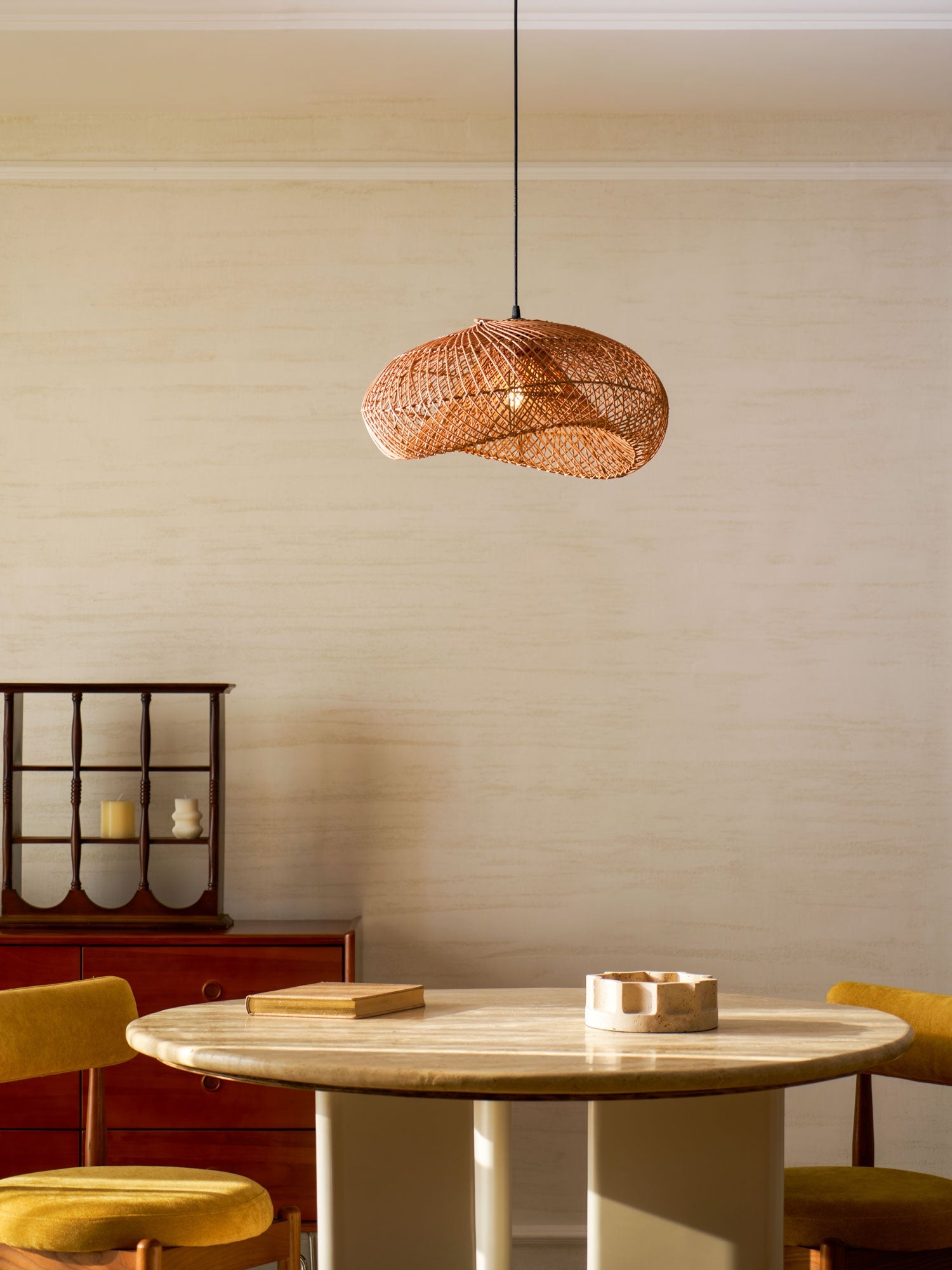 Rattan Wave Pendant Light