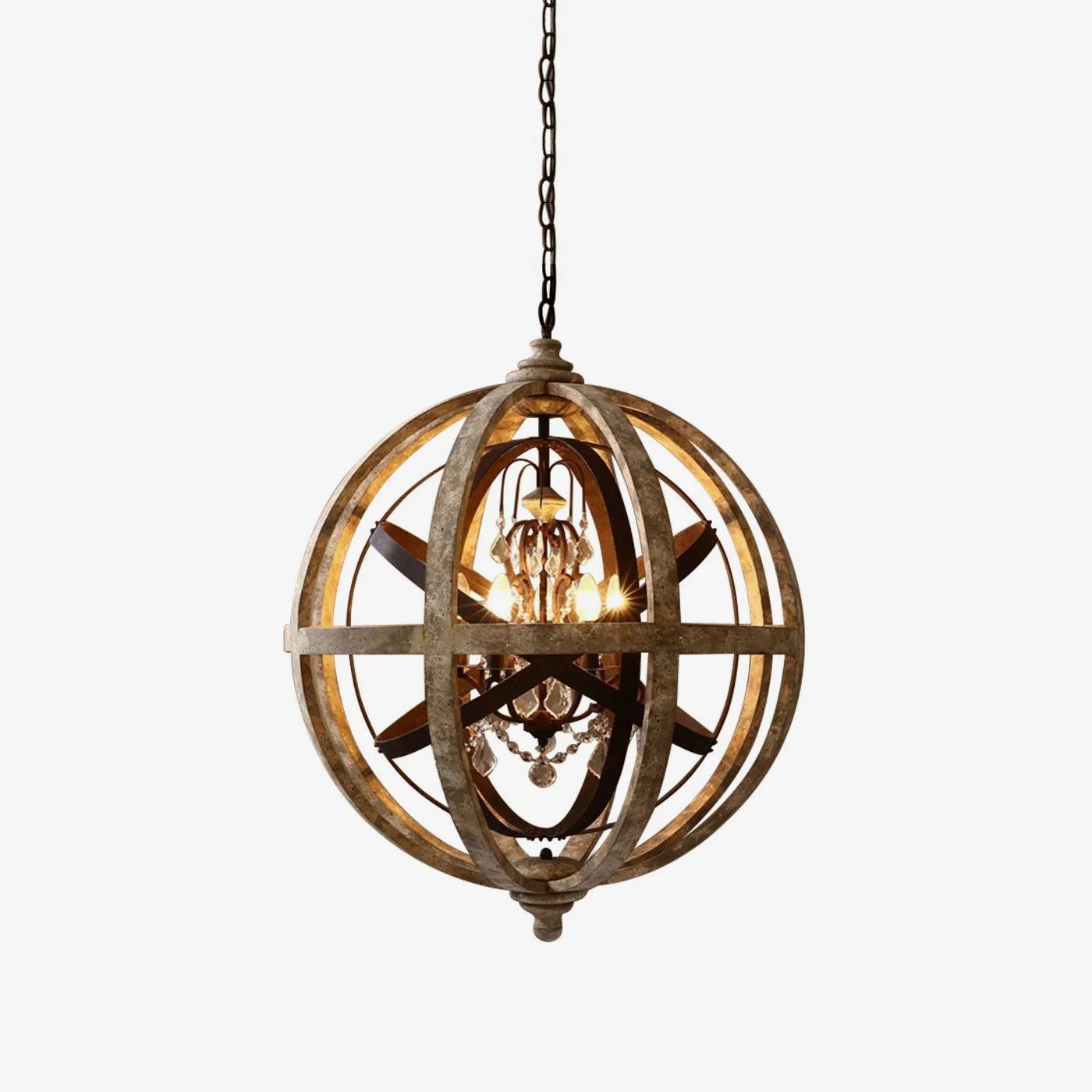 Retro Globe Weathered Chandelier - Vakkerlight