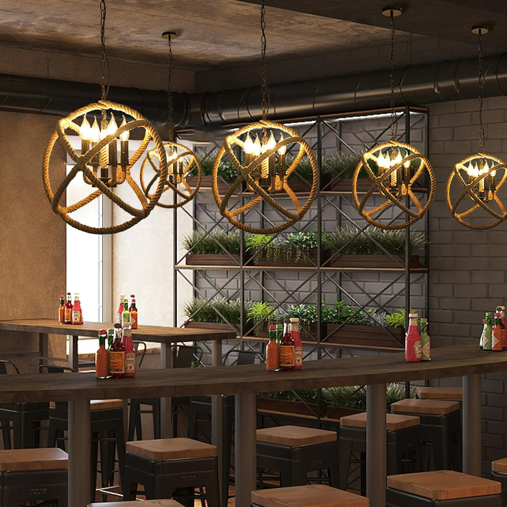 Retro Hemp Rope Interesting Pendant Light