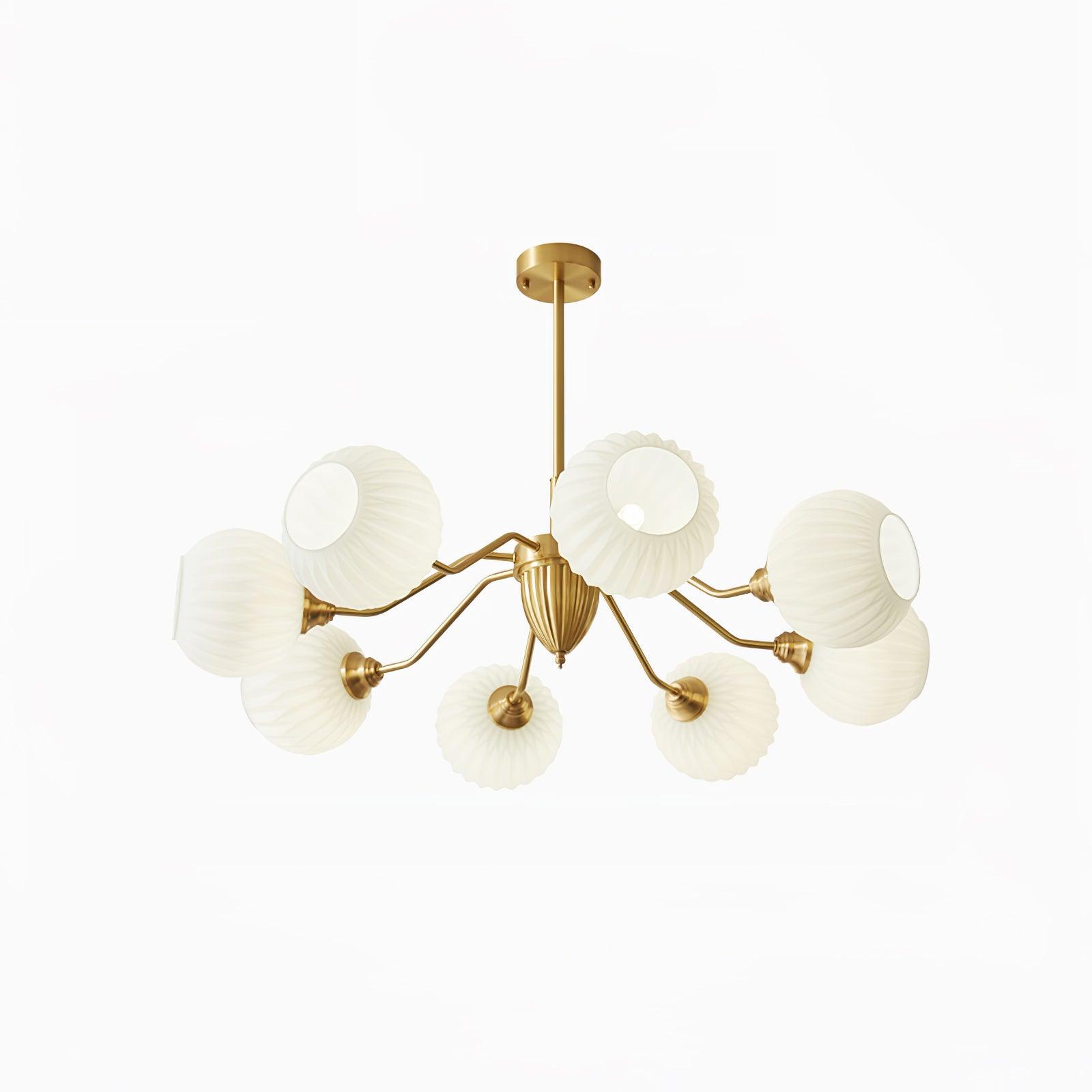 Ribbed Glass Ball Chandelier - Vakkerlight