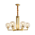 Ribbed Glass Brass Chandelier - Vakkerlight