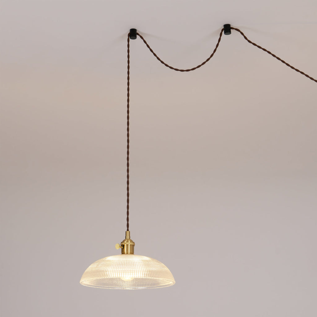Ribbed Spiral Pendant Swag Light - Vakkerlight