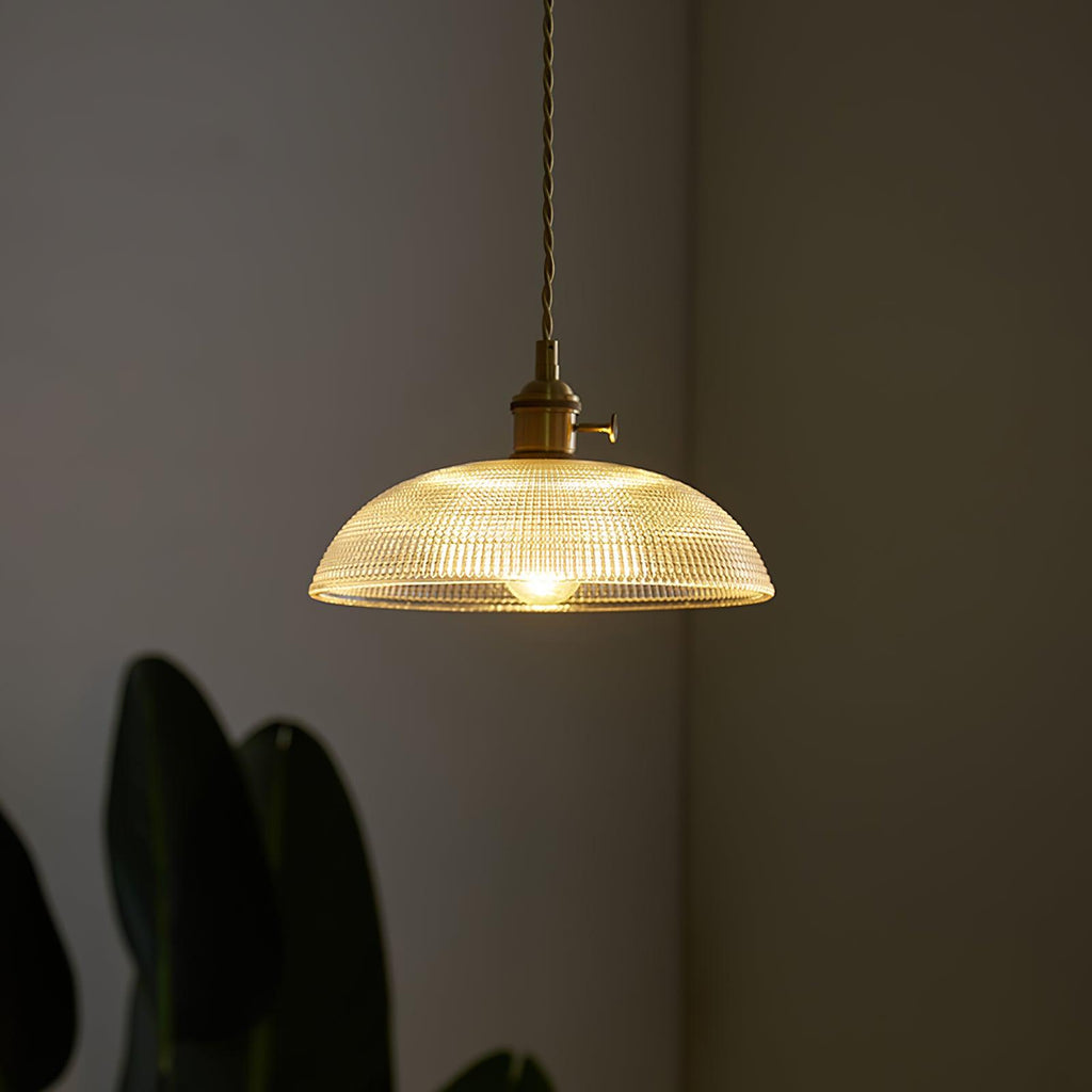 Lampă pandantiv spiralată cu nervuri 