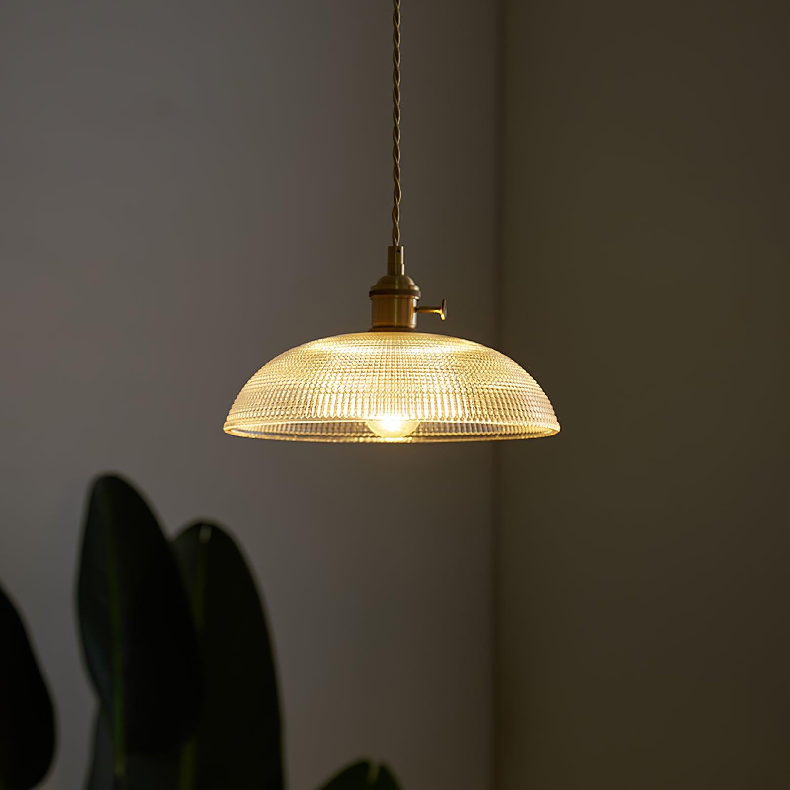 Lampă pandantiv spiralată cu nervuri 