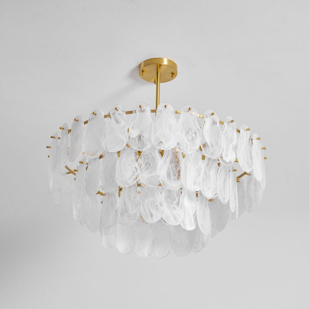 Round Cloud Glass Chandelier