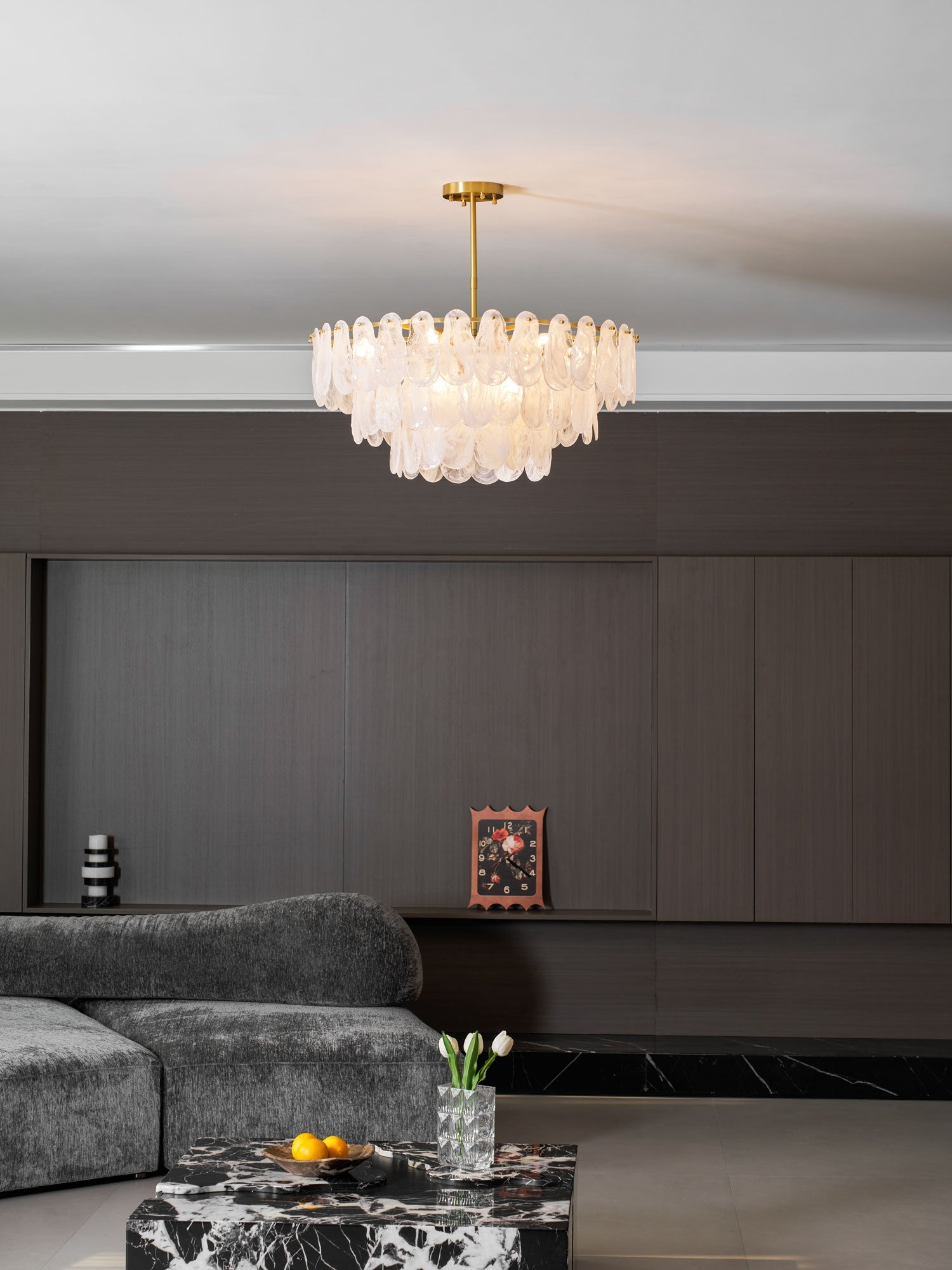 Round Cloud Glass Chandelier