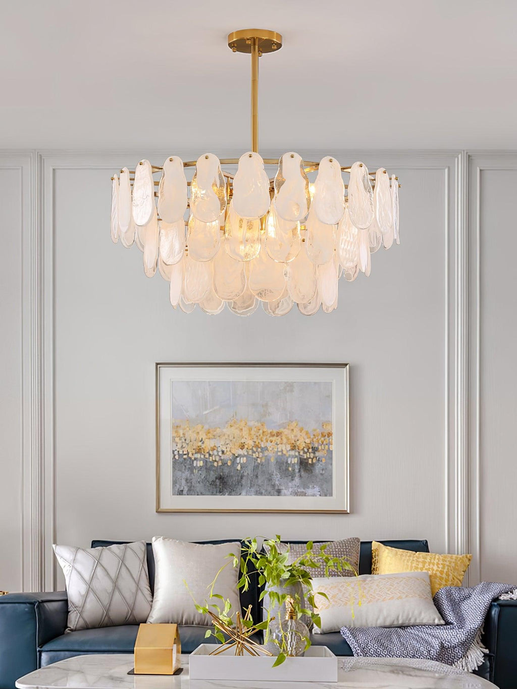 Round Cloud Glass Chandelier