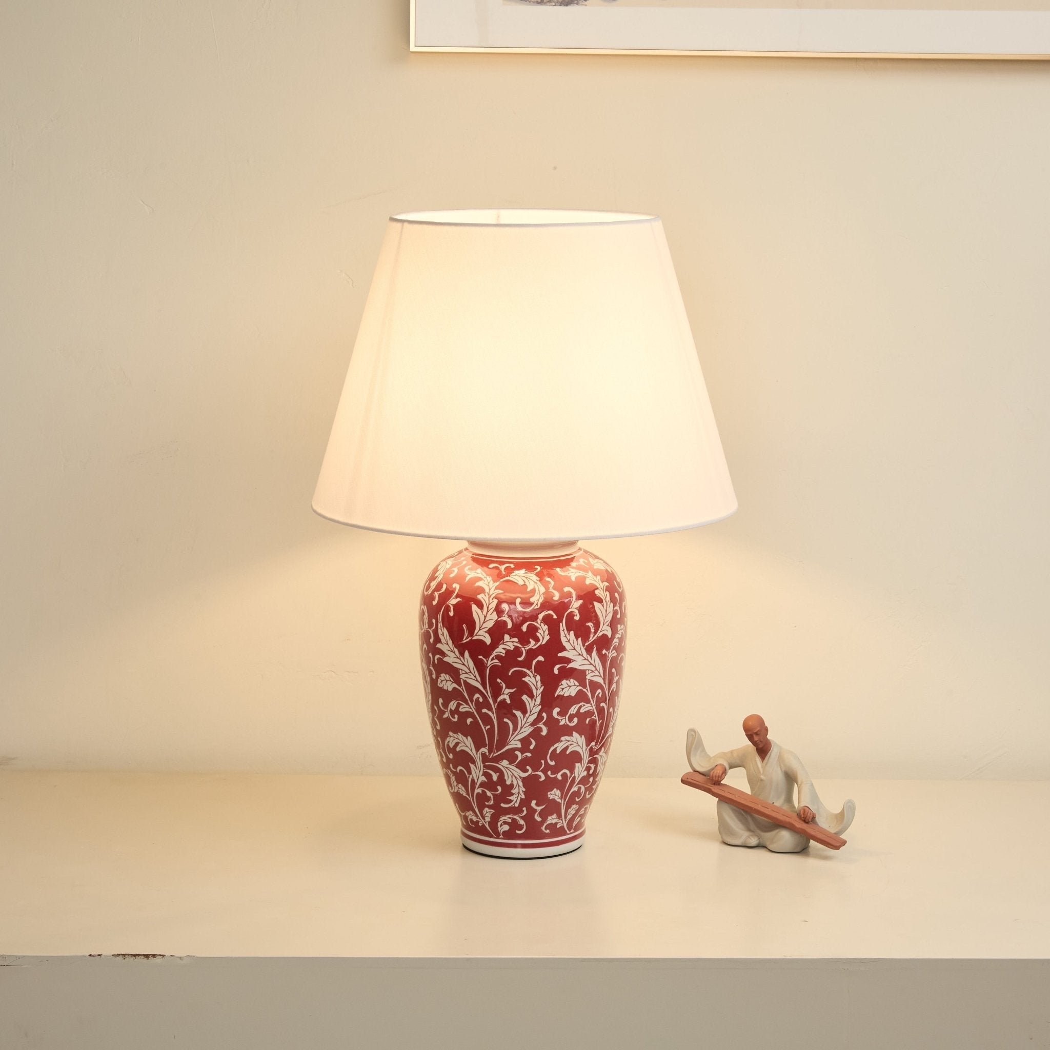 Scarlet Vine Ceramic Table Lamp