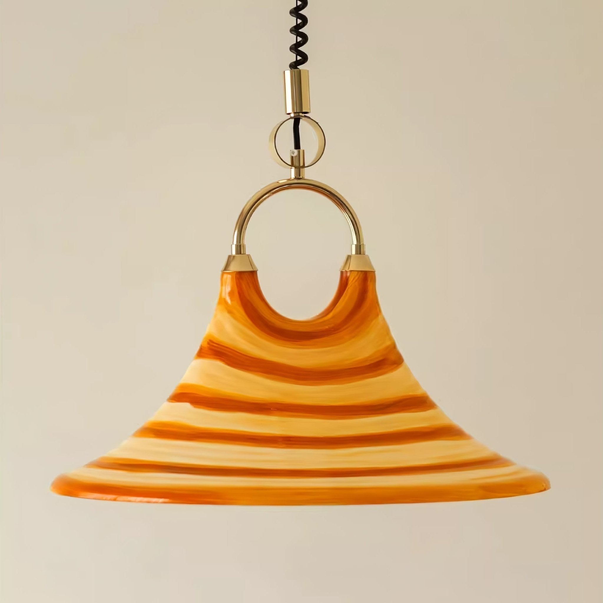 Lampă suspendată din sticlă spiralată Solari