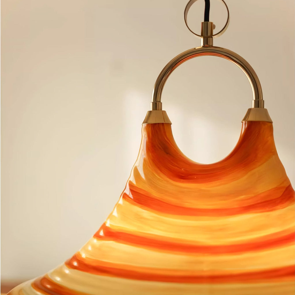 Lampă suspendată din sticlă spiralată Solari
