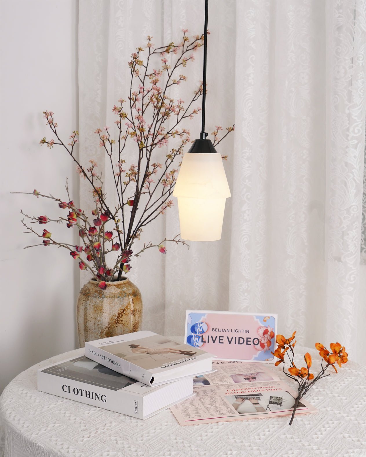 TEN MA DO Alabaster Pendant Lamp