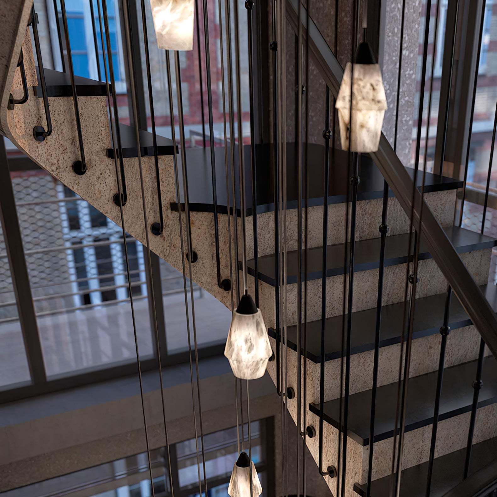 TEN MA DO Alabaster Pendant Lamp