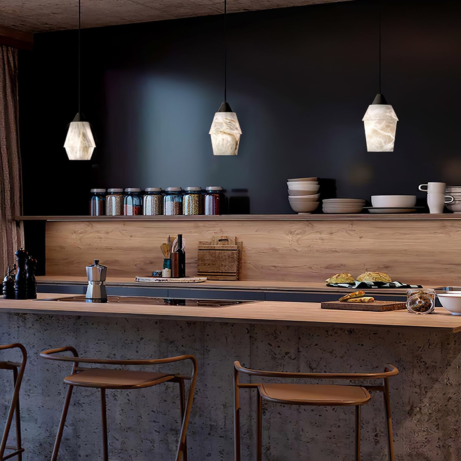 TEN MA DO Alabaster Pendant Lamp