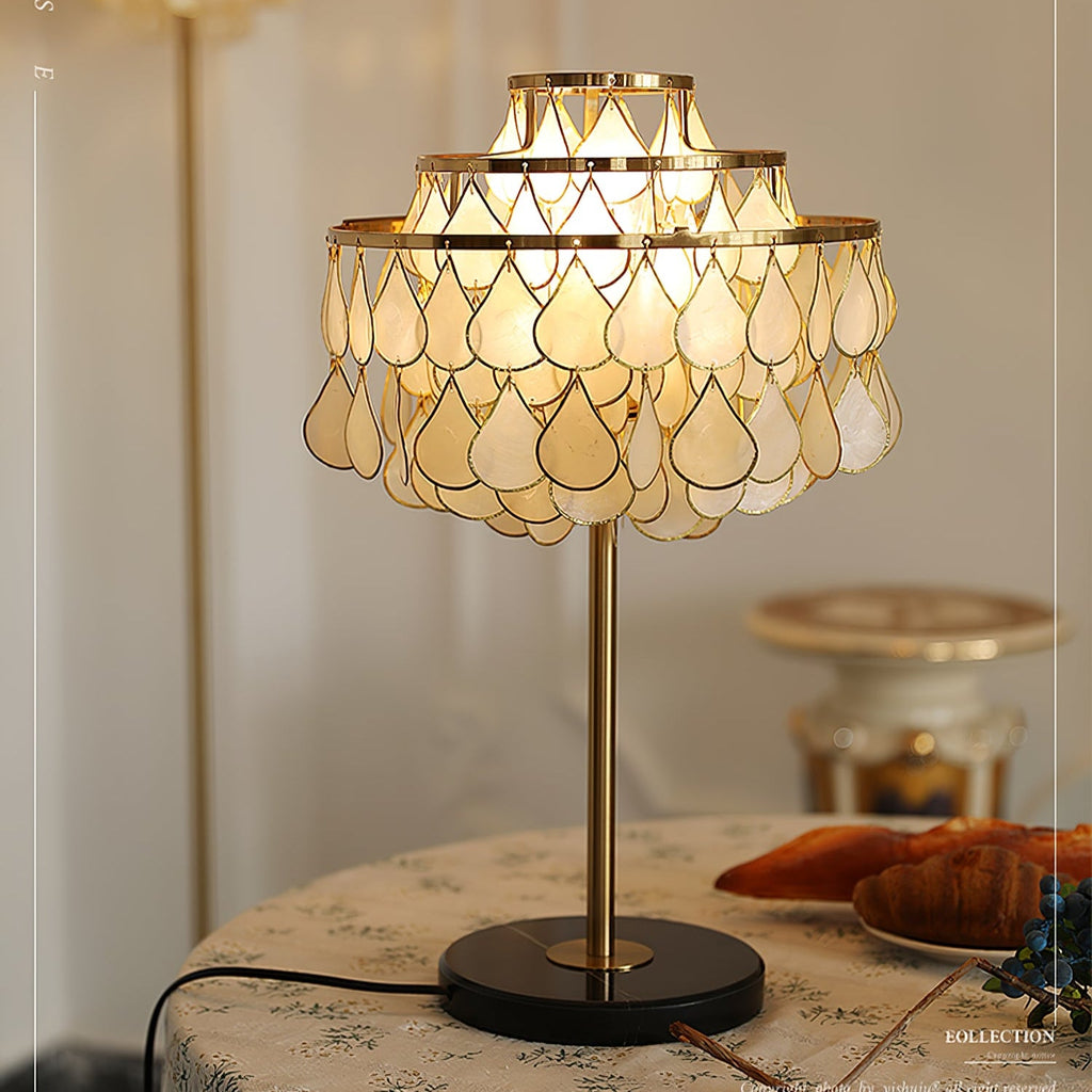 Lampă de masă cu coajă de lacrimi 