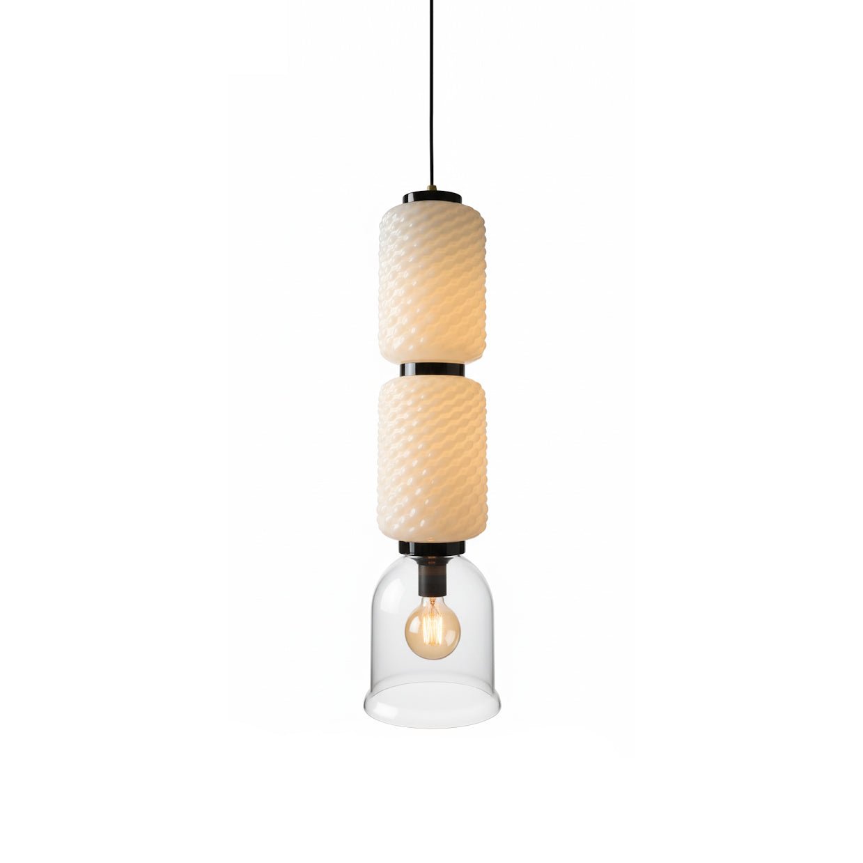 Textured Layered Glass Pendant Light - Vakkerlight