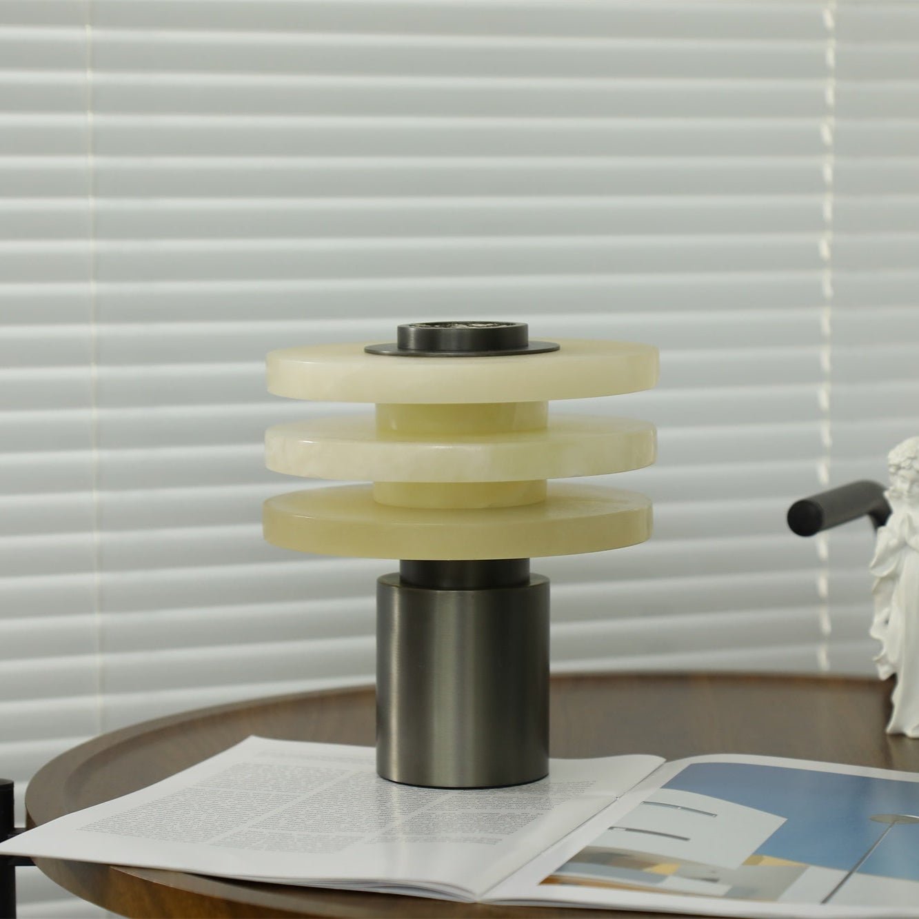Tiered Obelisk Alabaster Table Lamp