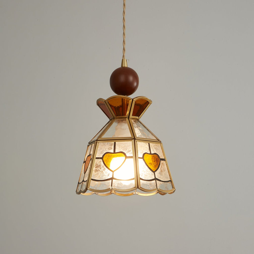 Lampă suspendată Tiffany cu vitralii
