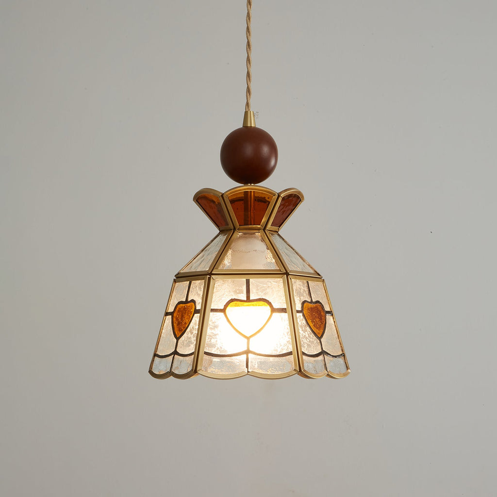 Lampă suspendată Tiffany cu vitralii