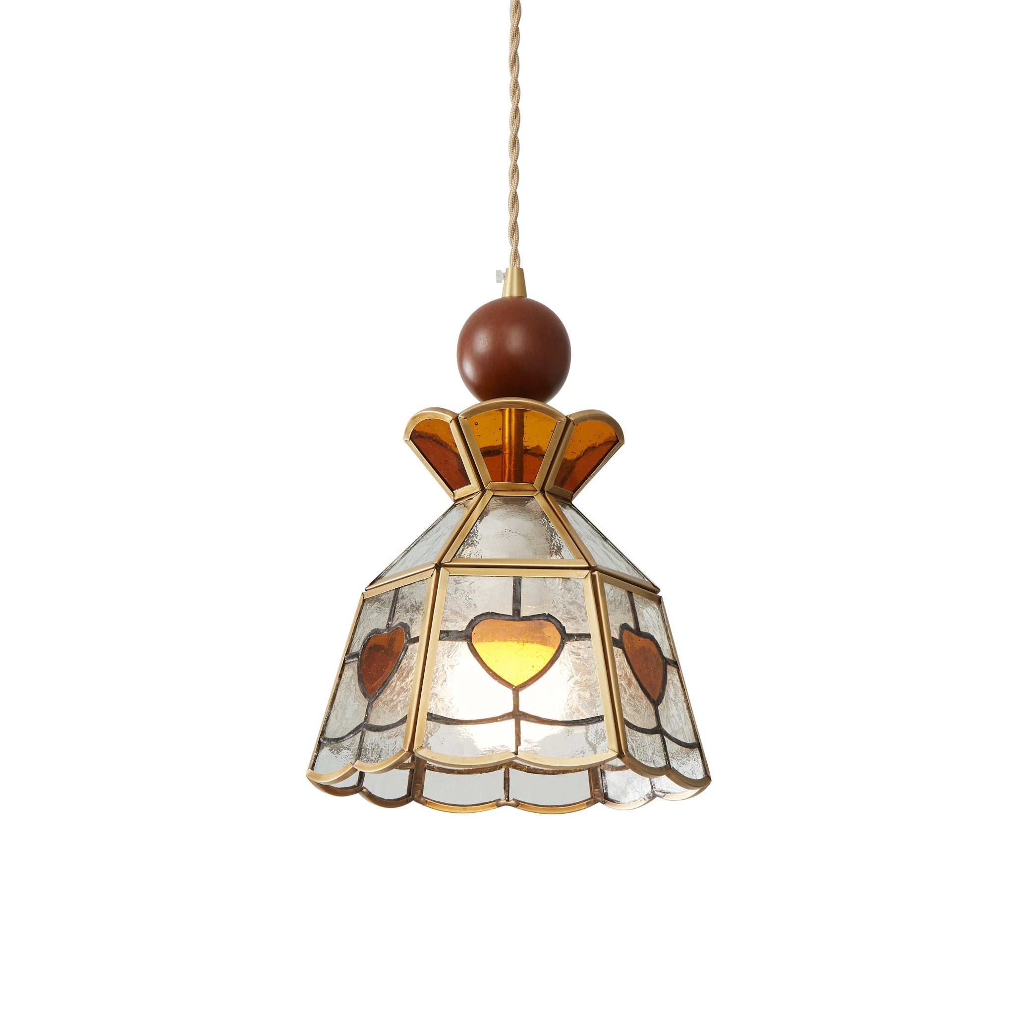 Lampă suspendată Tiffany cu vitralii