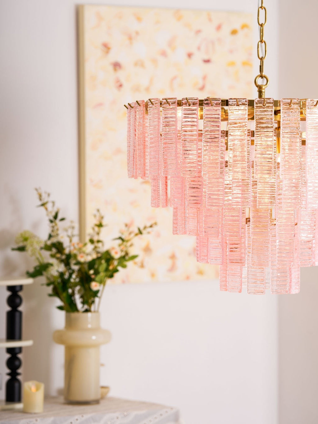 Opalora Pink Murano Chandelier