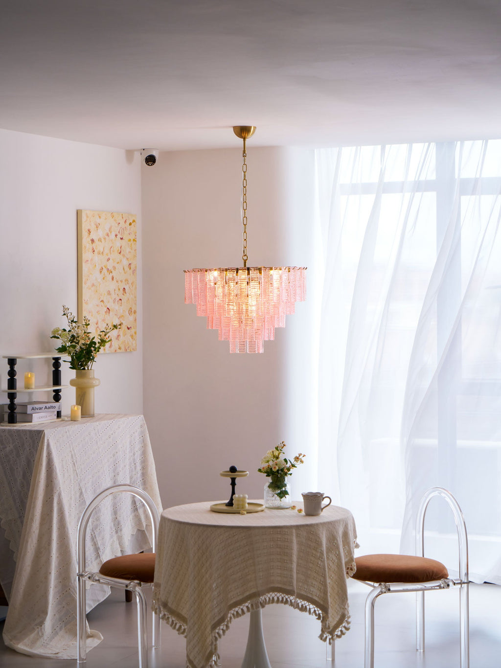 Opalora Pink Murano Chandelier