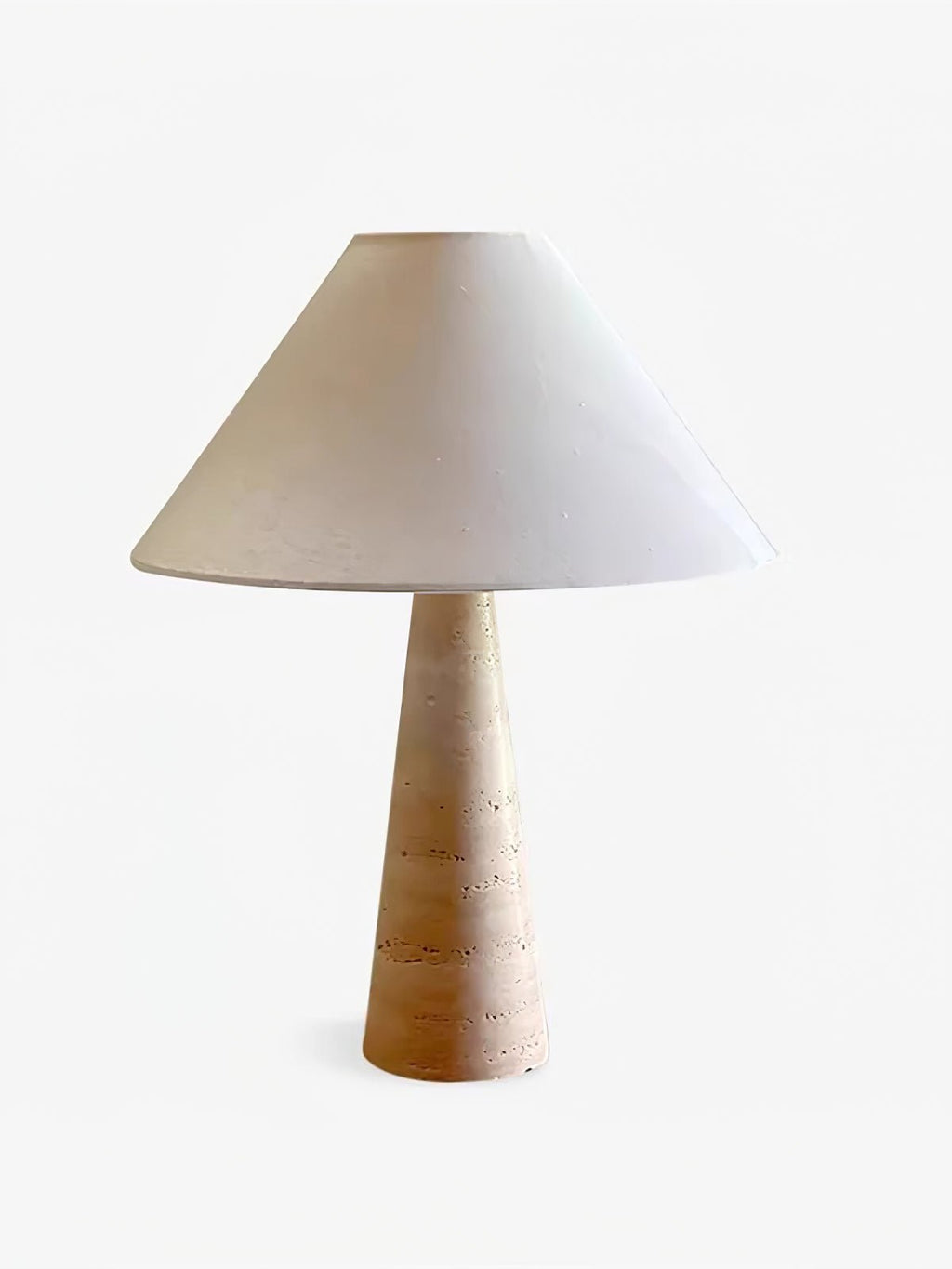 Lampă de masă cu coloană din travertin