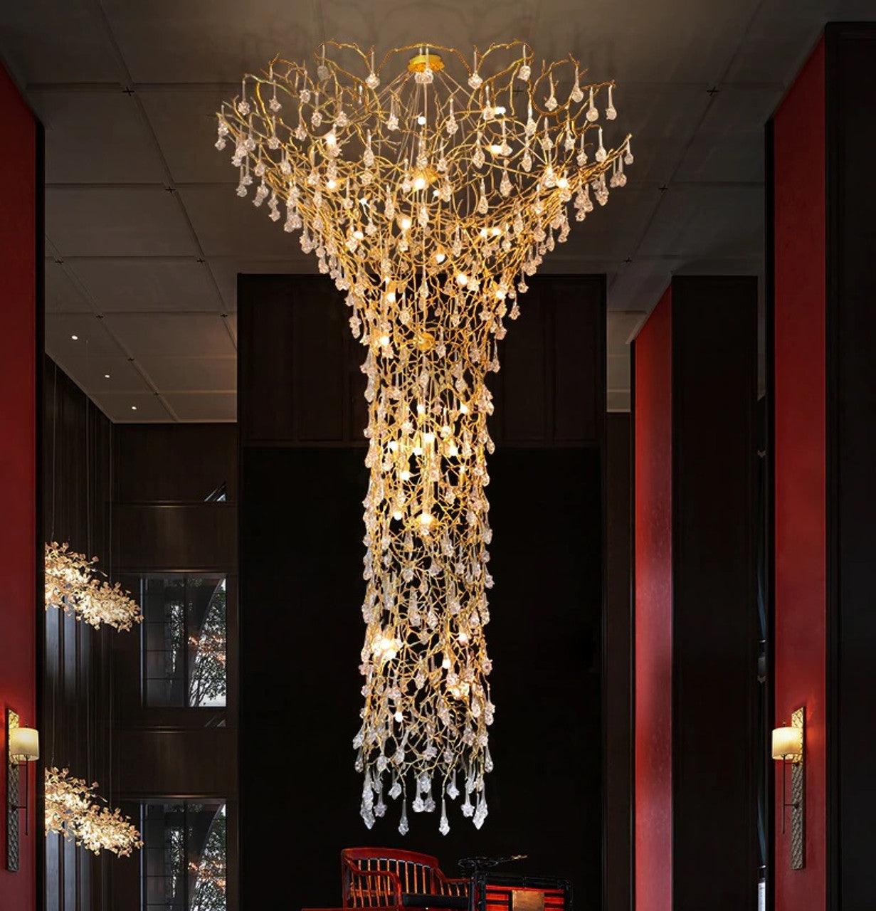 Tree Branch Staircase Chandelier