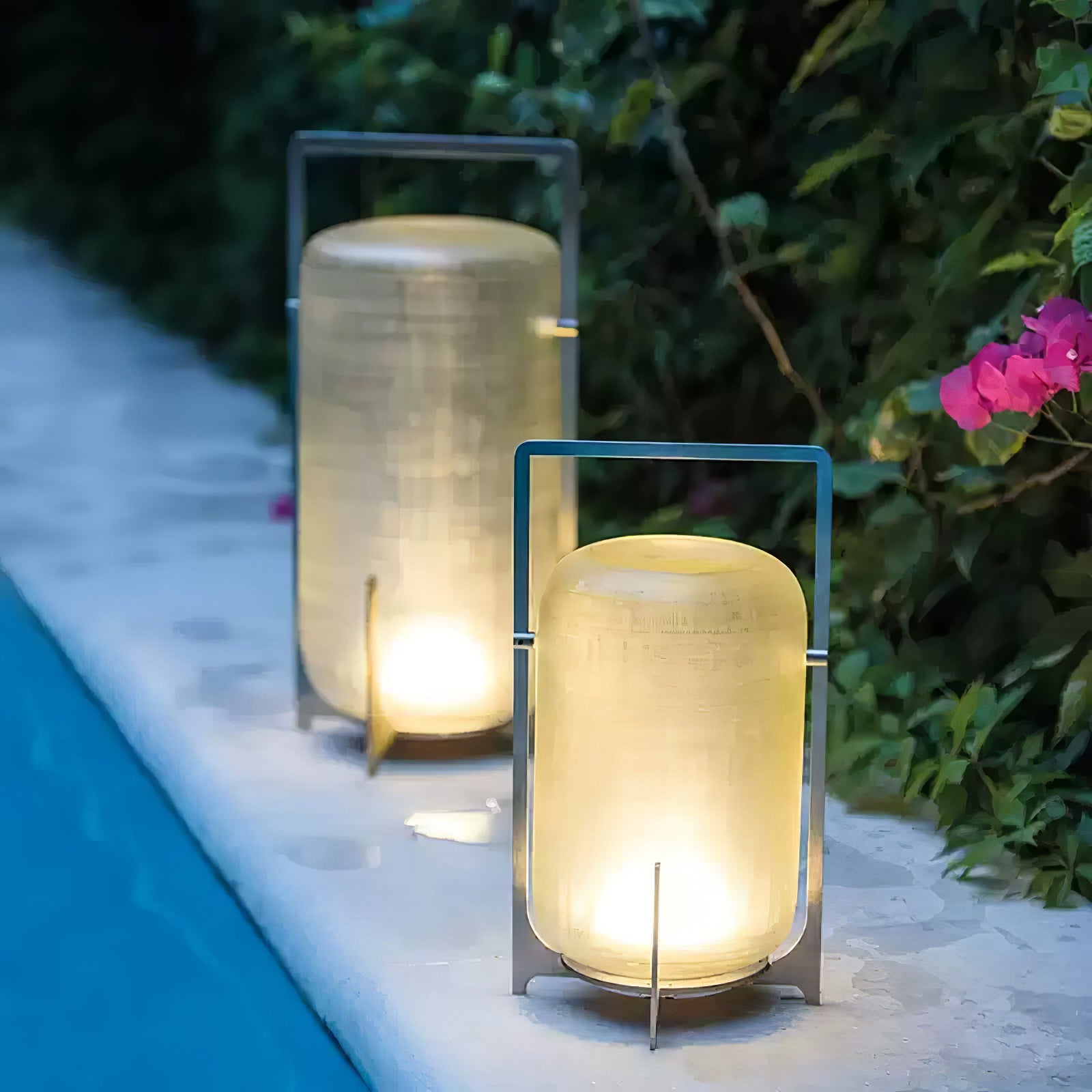Steel Twilight Lantern Table Light