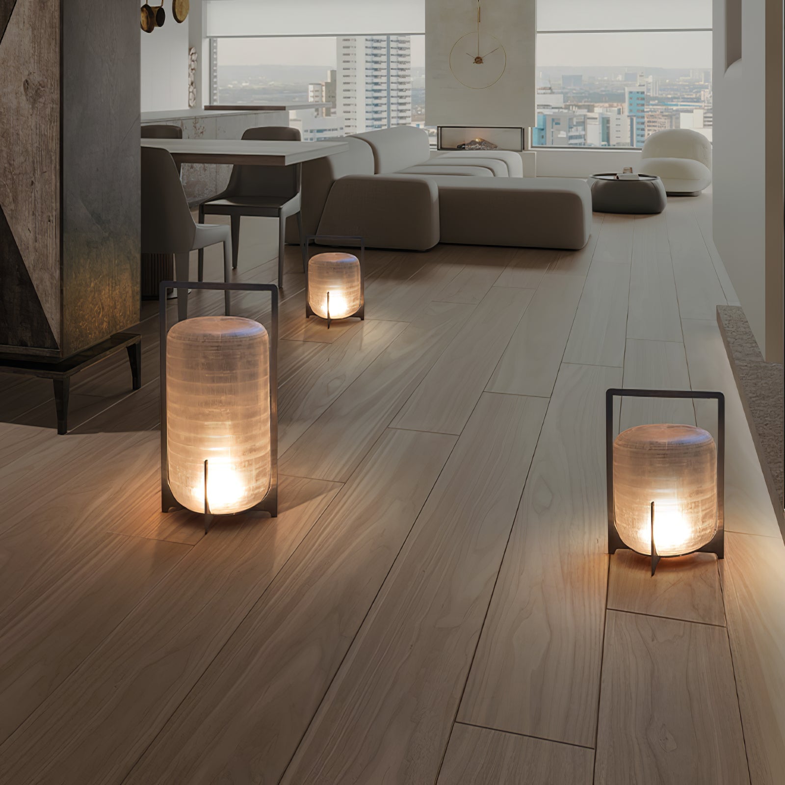 Steel Twilight Lantern Table Light