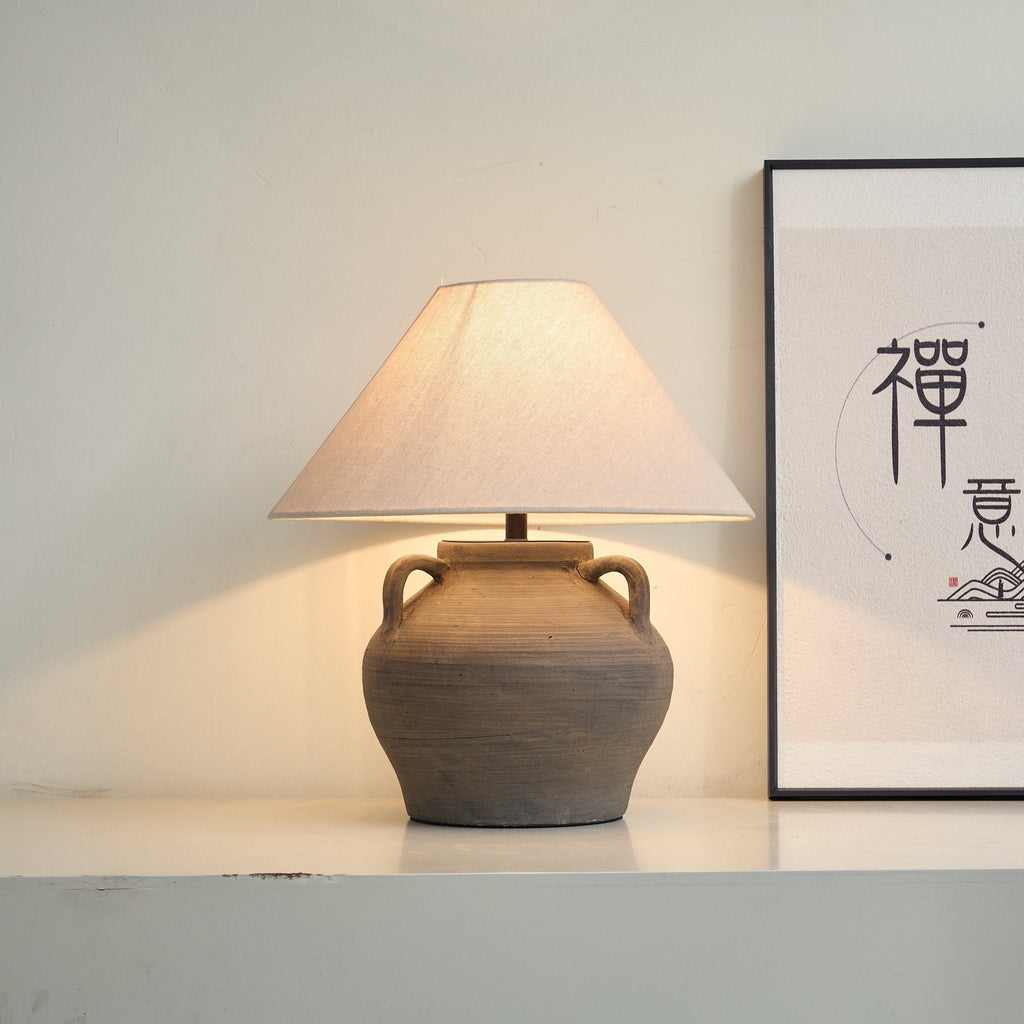 Lampă de masă ceramică cu două mânere