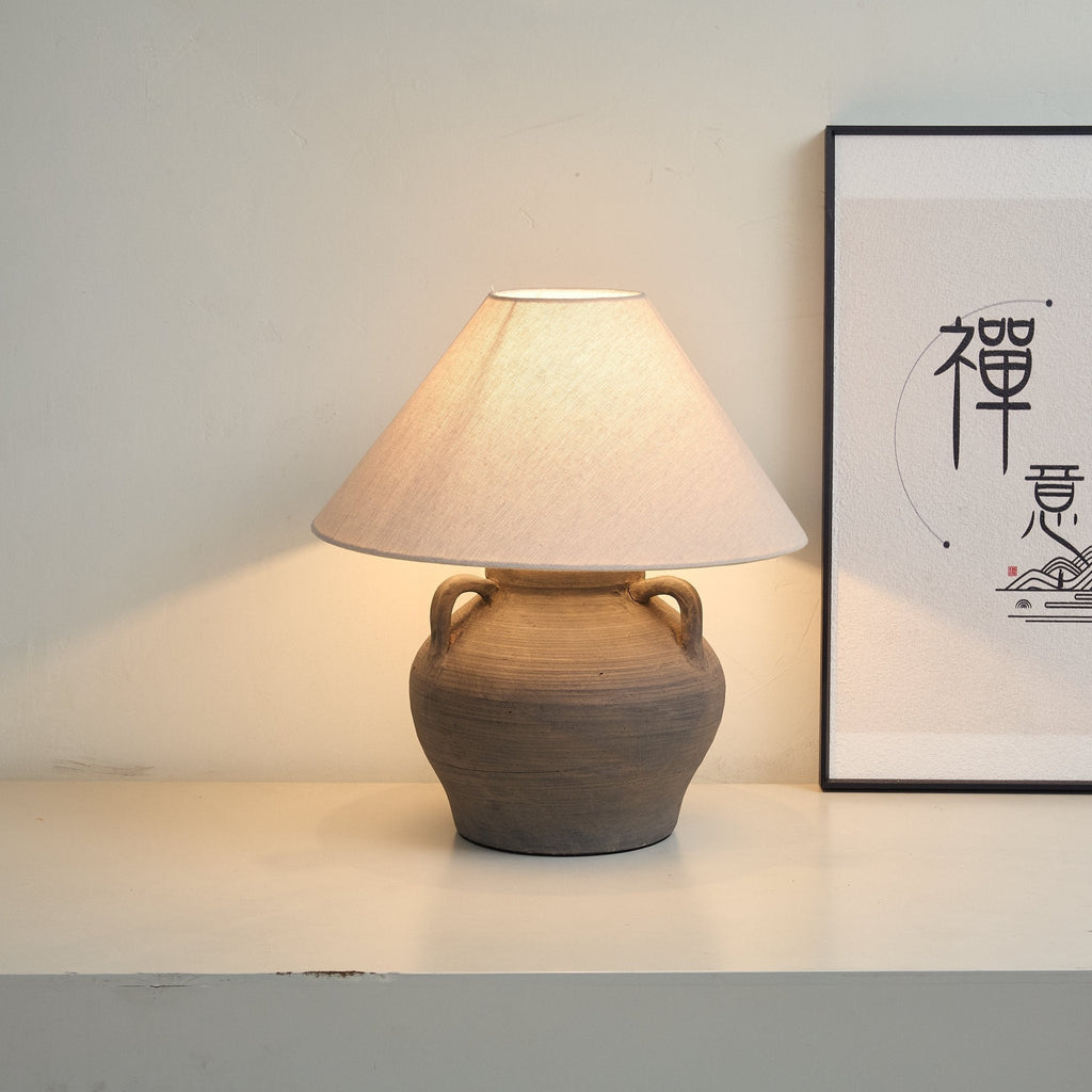 Lampă de masă ceramică cu două mânere