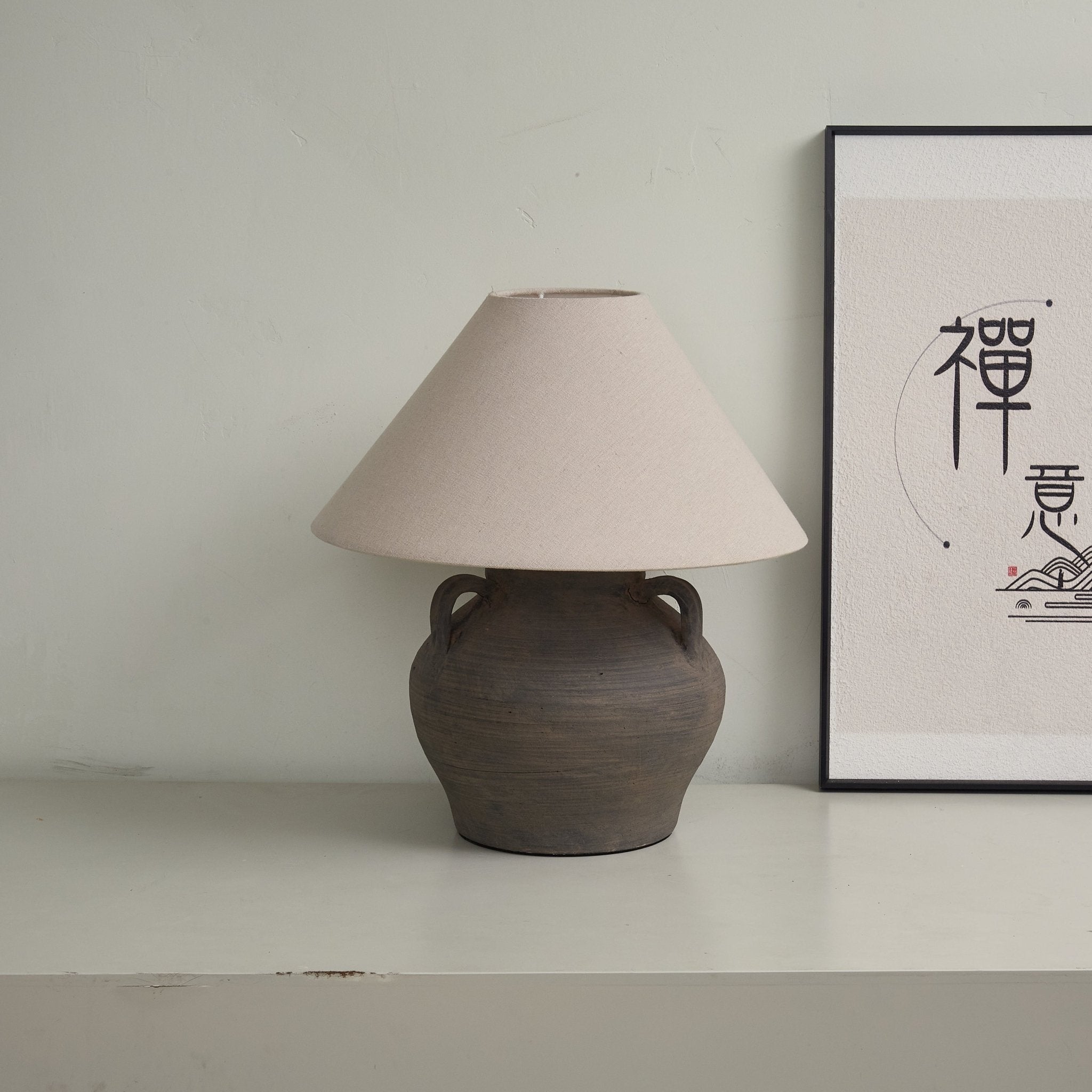 Lampă de masă ceramică cu două mânere