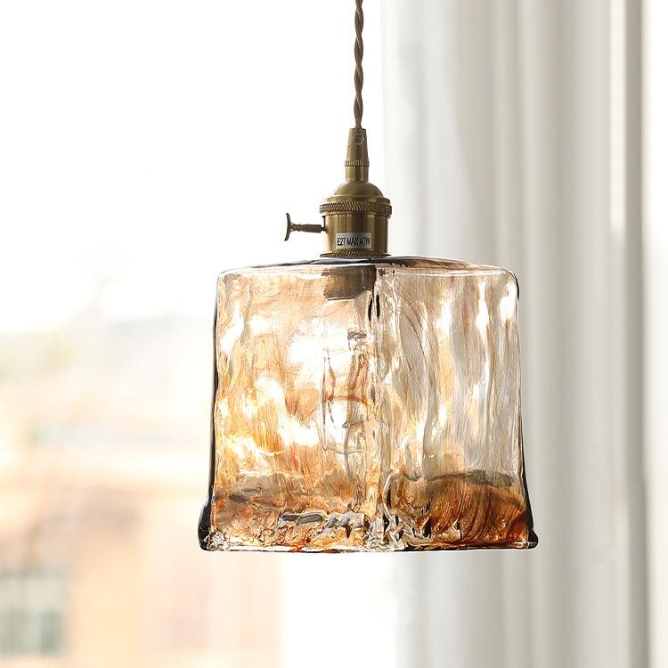 Vintage Brown Glass Pendant Light