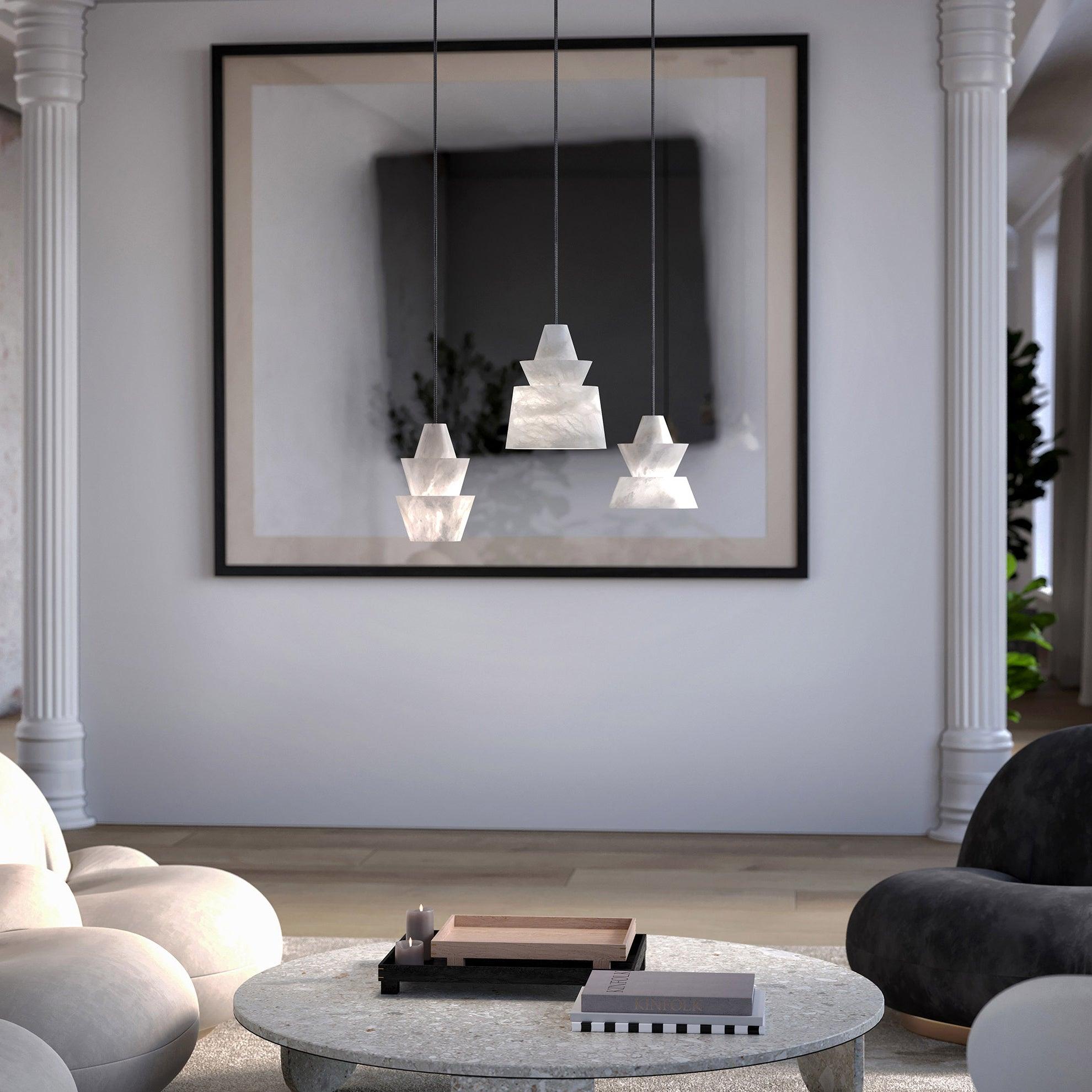 Strata Alabaster Pendant Light