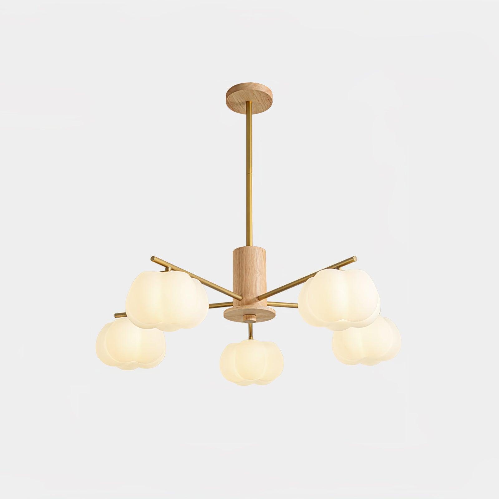 Wooden Cotton Balls Chandelier - Vakkerlight
