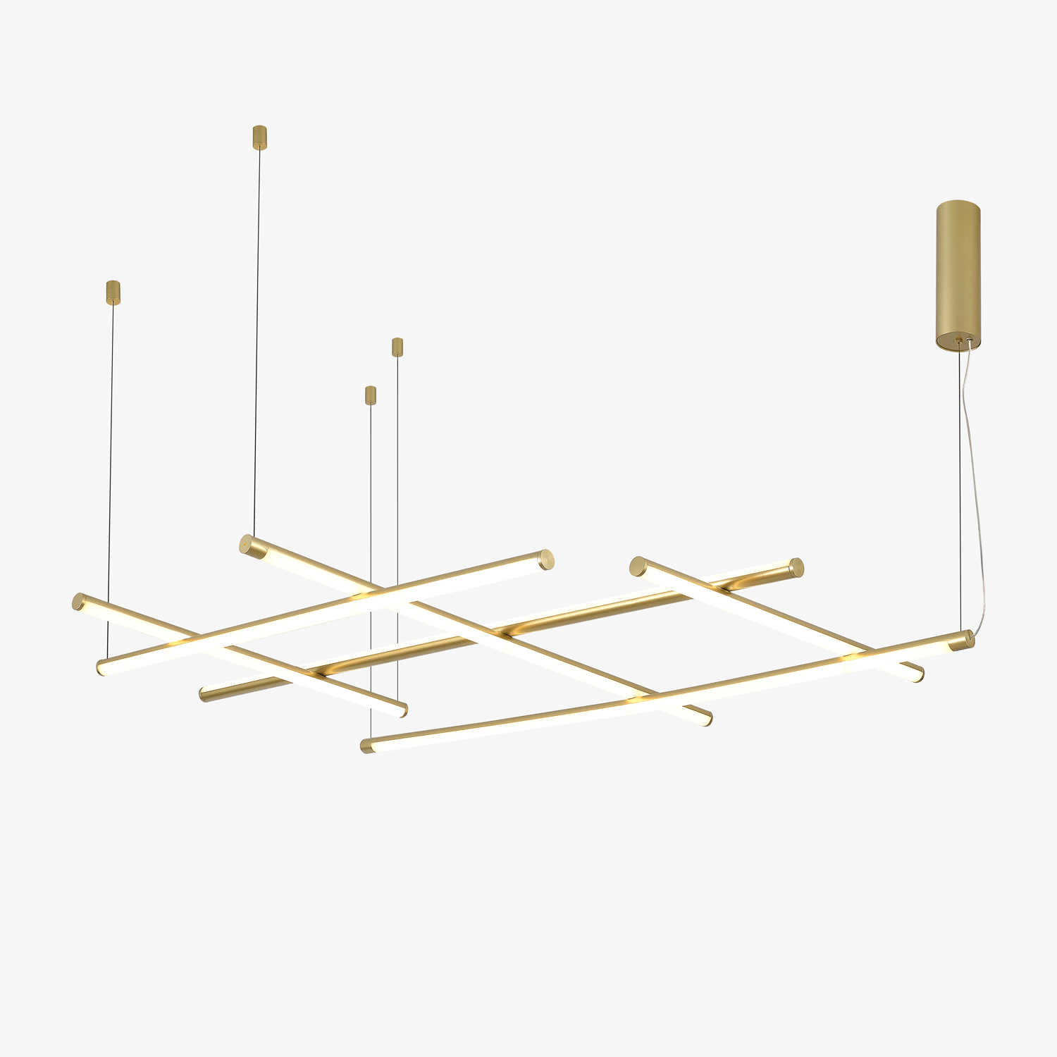 Lampă suspendată cu grilă liniară geometrică
