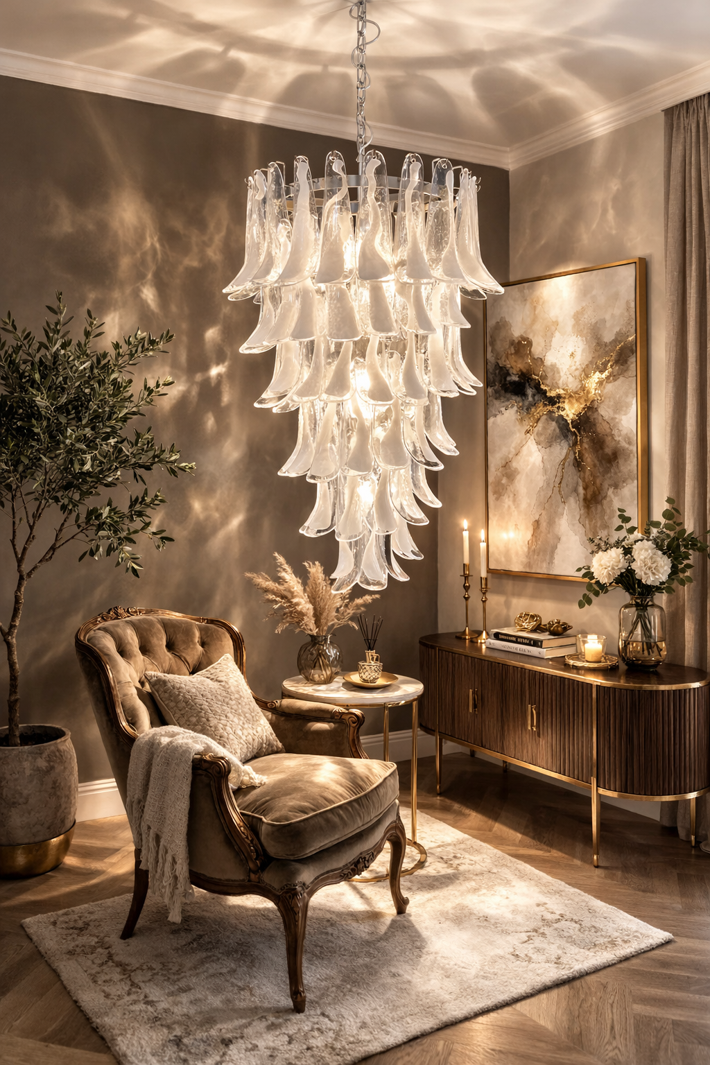murano petall chandelier