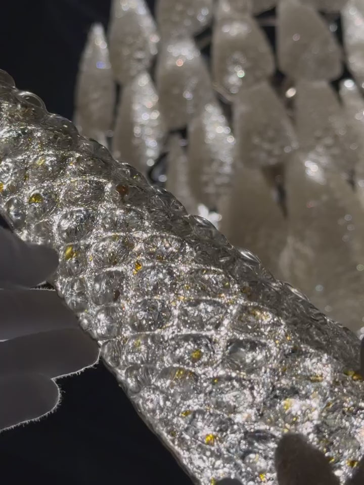 Mid-Century Murano Chandelier | Punto di Luce |  52 Yellow Drop Glasses